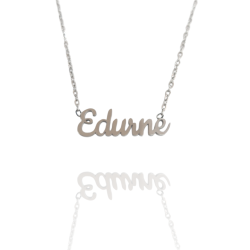Collar con nombre de Edurne en Acero Hipoalergénico 316l