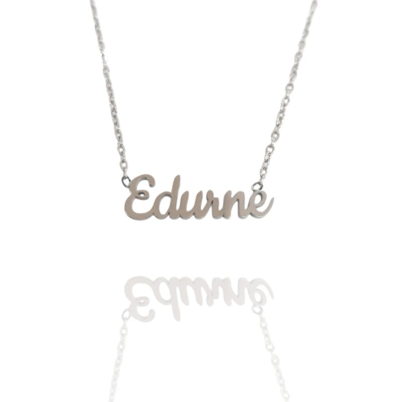 Collar con nombre de Edurne en Acero Hipoalergénico 316l