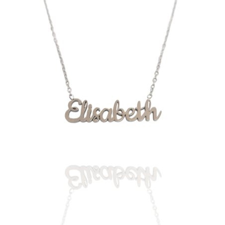 Collar con nombre de Elisabeth en Acero Hipoalergénico 316l