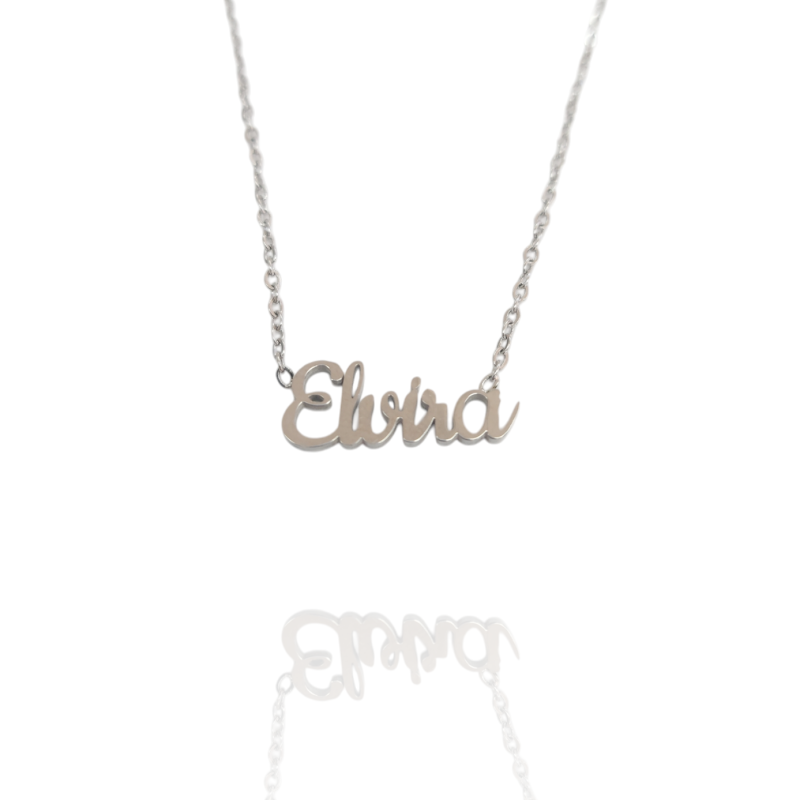 Collar con nombre de Elvira en Acero Hipoalergénico 316l