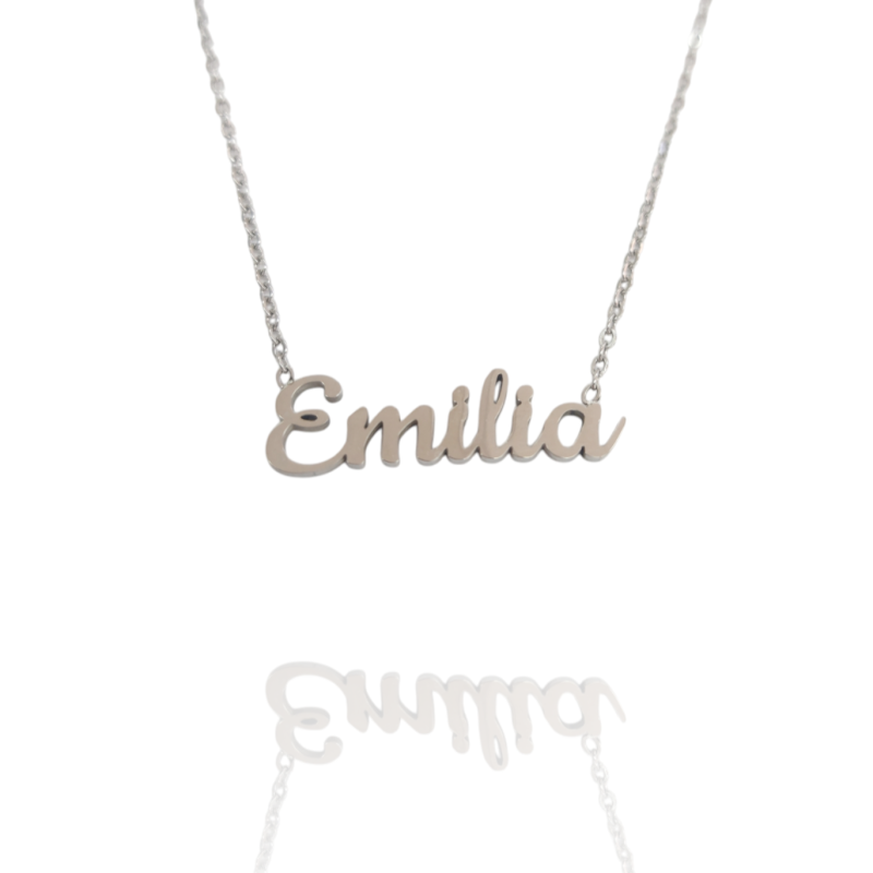 Collar con nombre de Emilia en Acero Hipoalergénico 316l