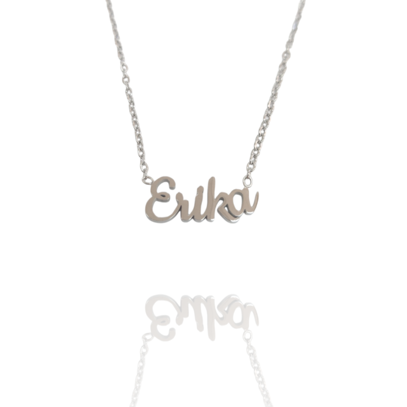 Collar con nombre de Erika en Acero Hipoalergénico 316l
