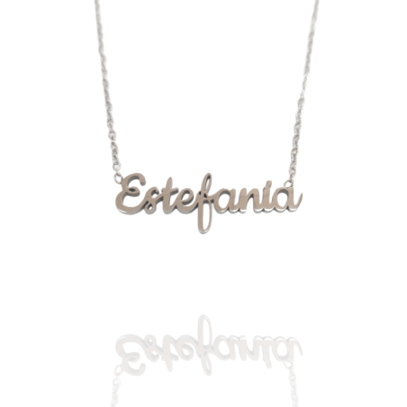 Collar con nombre de Estefanía en Acero Hipoalergénico 316l