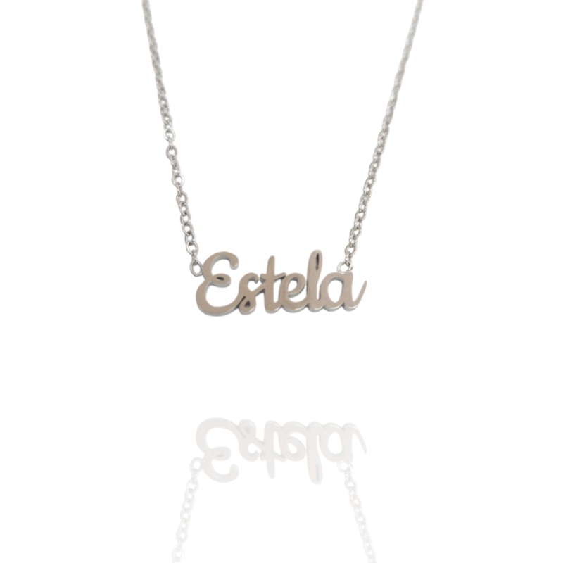 Collar con nombre de Estela en Acero Hipoalergénico 316l