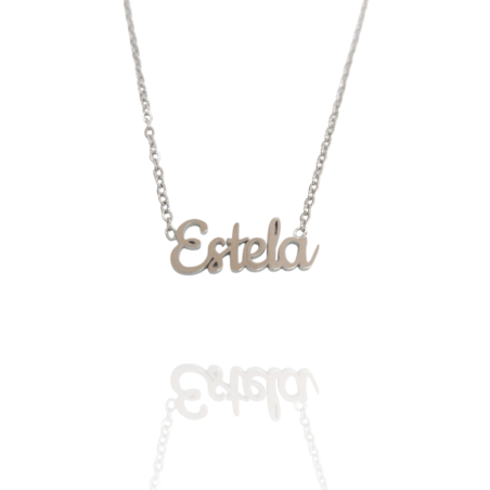 Collar con nombre de Estela en Acero Hipoalergénico 316l