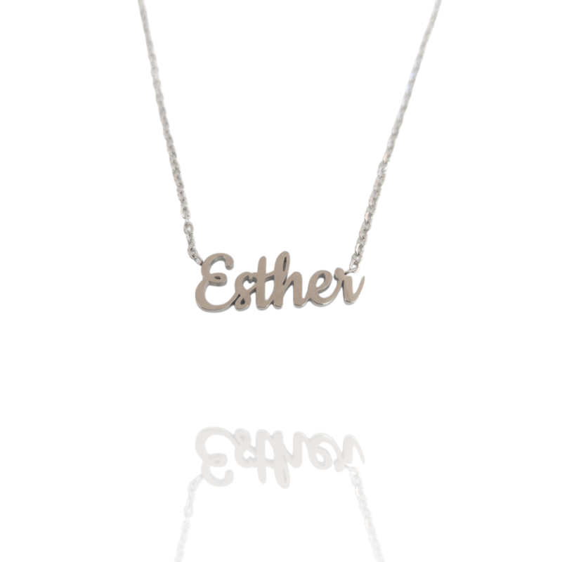 Collar con nombre de Esther en Acero Hipoalergénico 316l