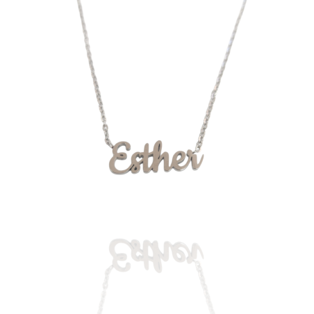 Collar con nombre de Esther en Acero Hipoalergénico 316l