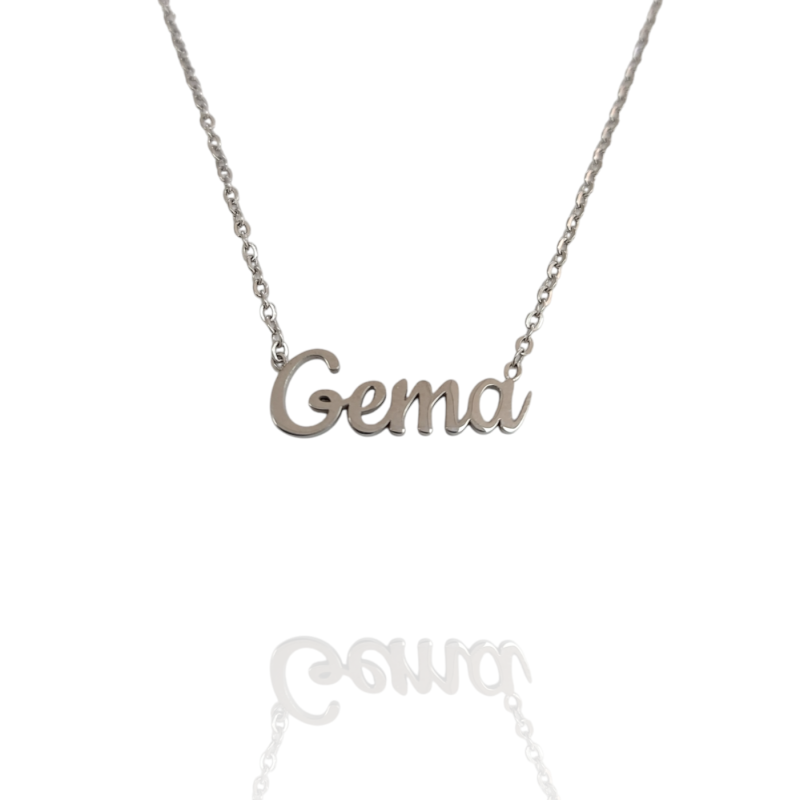 Collar con nombre de Gema en Acero Hipoalergénico 316l
