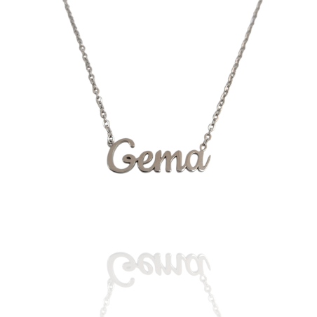 Collar con nombre de Gema en Acero Hipoalergénico 316l