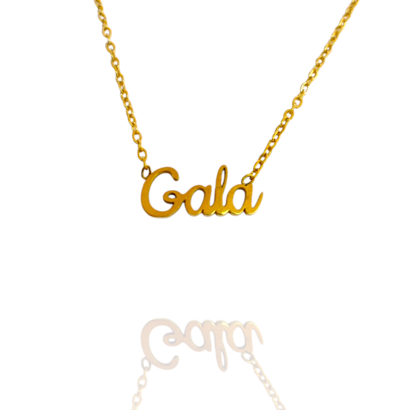 Collar con nombre de Gala  en Acero Hipoalergénico 316l