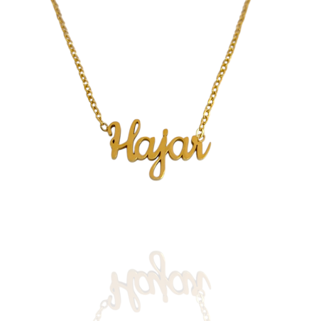 Collar con nombre de Hajar en Acero Hipoalergénico 316l