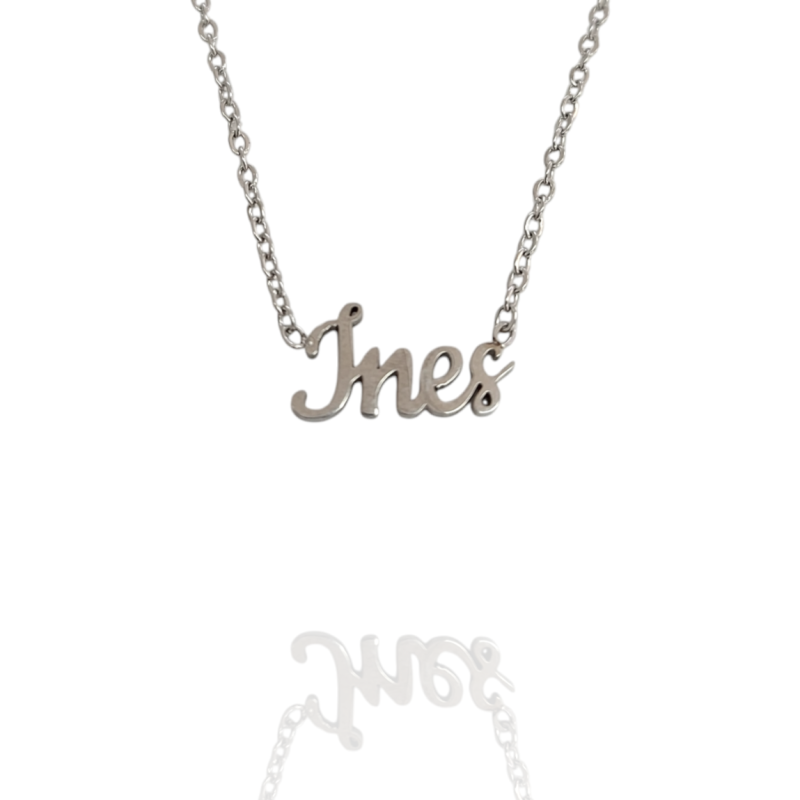 Collar con nombre de Inés en Acero Hipoalergénico 316l