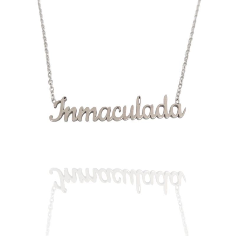Collar con nombre de Inmaculada en Acero Hipoalergénico 316l