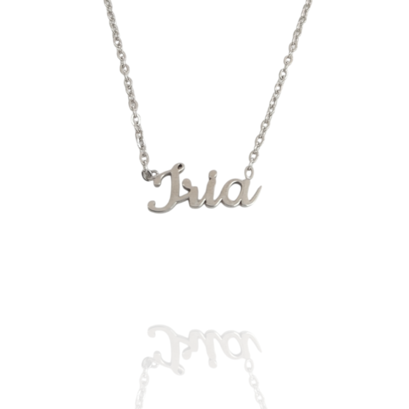 Collar con nombre de Iria en Acero Hipoalergénico 316l