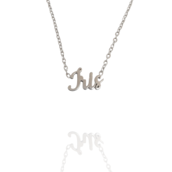 Collar con nombre de Iris en Acero Hipoalergénico 316l