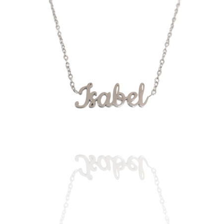 Collar con nombre de Isabel en Acero Hipoalergénico 316l