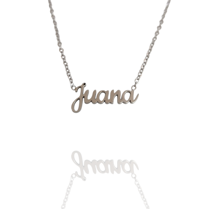 Collar con nombre de Juana en Acero Hipoalergénico 316l