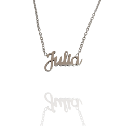 Collar con nombre de Julia en Acero Hipoalergénico 316l