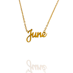Collar con nombre de June en Acero Hipoalergénico 316l