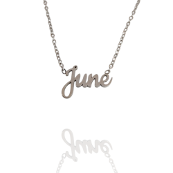 Collar con nombre de June en Acero Hipoalergénico 316l