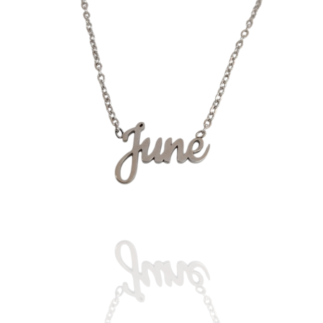 Collar con nombre de June en Acero Hipoalergénico 316l