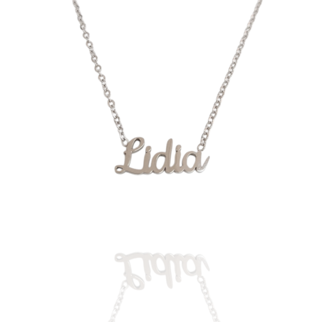 Collar con nombre de Lidia en Acero Hipoalergénico 316l