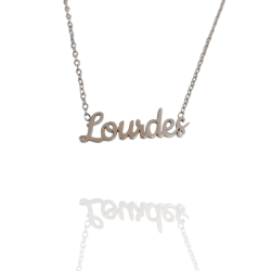 Collar con nombre de Lourdes en Acero Hipoalergénico 316l