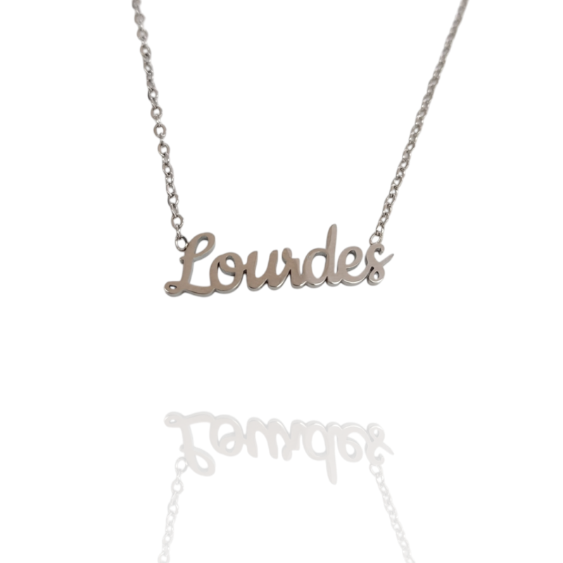 Collar con nombre de Lourdes en Acero Hipoalergénico 316l
