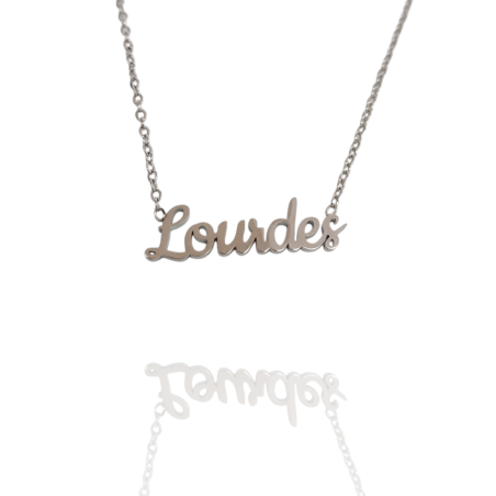 Collar con nombre de Lourdes en Acero Hipoalergénico 316l