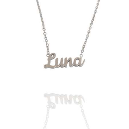 Collar con nombre de Luna en Acero Hipoalergénico 316l