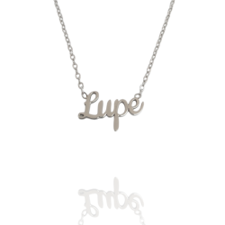 Collar con nombre de Lupe en Acero Hipoalergénico 316l