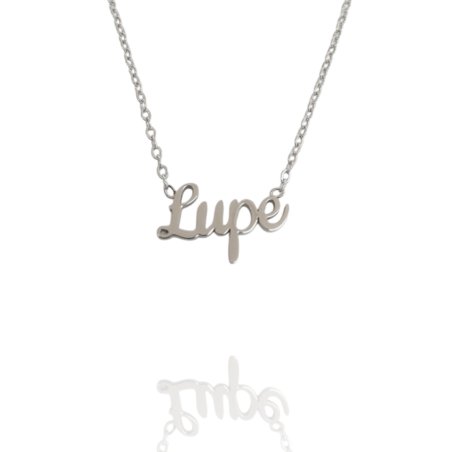 Collar con nombre de Lupe en Acero Hipoalergénico 316l