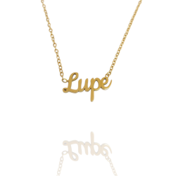 Collar con nombre de Lupe en Acero Hipoalergénico 316l