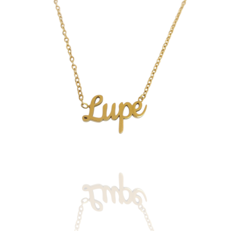 Collar con nombre de Lupe en Acero Hipoalergénico 316l