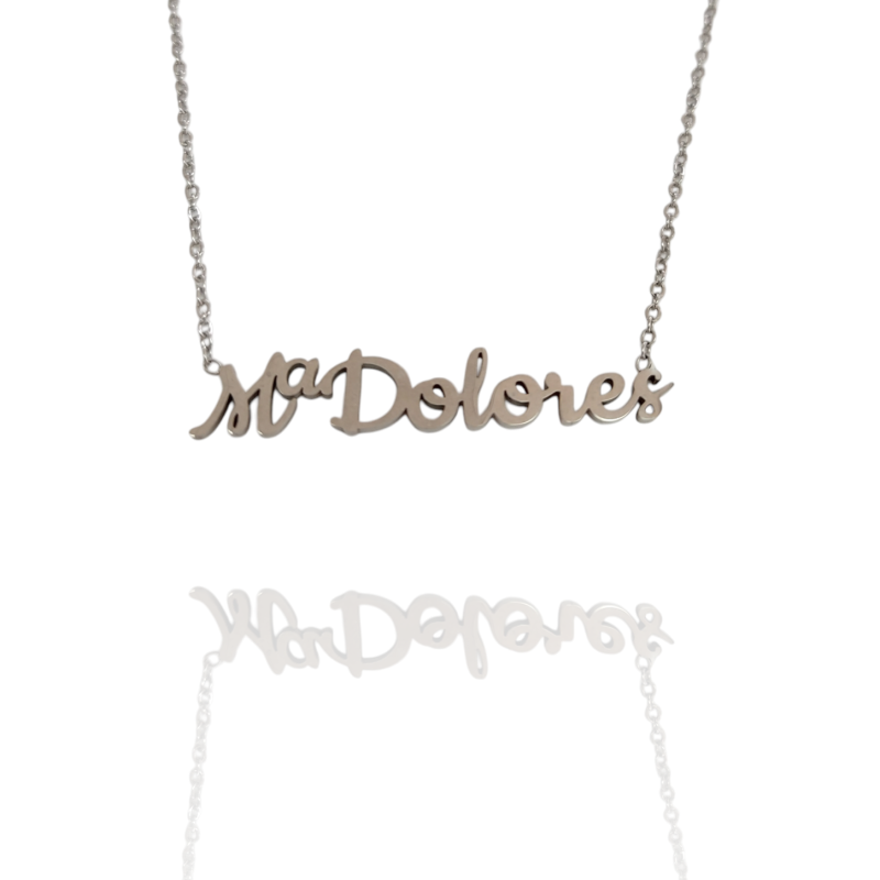 Collar con nombre de MªDolores en Acero Hipoalergénico 316l