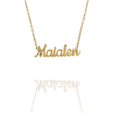 Collar con nombre de Maialen en Acero Hipoalergénico 316l