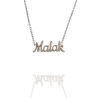 Collar con nombre de Malak en Acero Hipoalergénico 316l