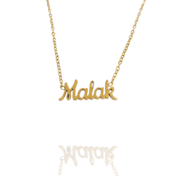 Collar con nombre de Malak en Acero Hipoalergénico 316l