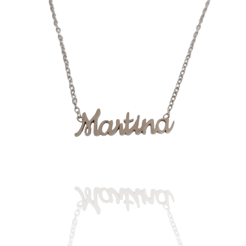 Collar con nombre de Martina en Acero Hipoalergénico 316l