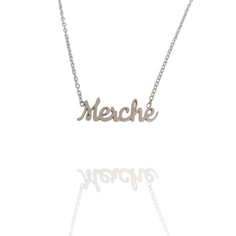 Collar con nombre de Merche en Acero Hipoalergénico 316l