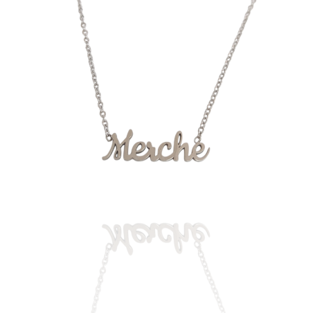 Collar con nombre de Merche en Acero Hipoalergénico 316l