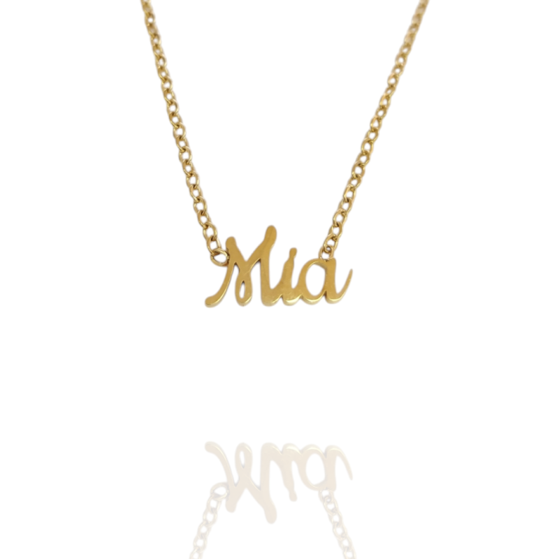 Collar con nombre de Mia en Acero Hipoalergénico 316l