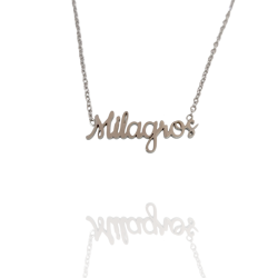 Collar con nombre de Milagros en Acero Hipoalergénico 316l