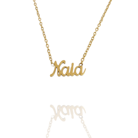 Collar con nombre de Naia en Acero Hipoalergénico 316l