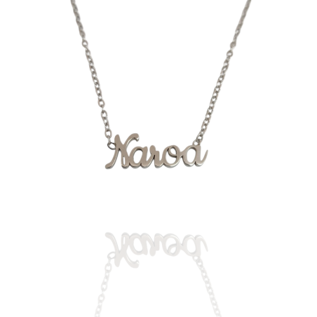 Collar con nombre de Naroa en Acero Hipoalergénico 316l