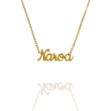Collar con nombre de Naroa en Acero Hipoalergénico 316l