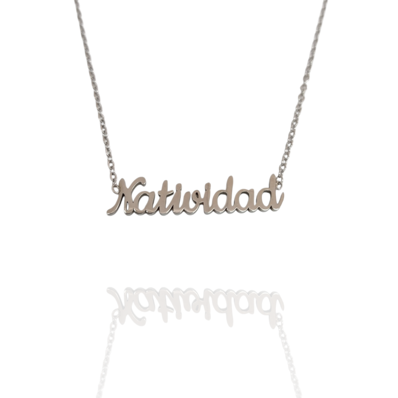 Collar con nombre de Natividad en Acero Hipoalergénico 316l