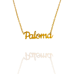 Collar con nombre de Paloma en Acero Hipoalergénico 316l