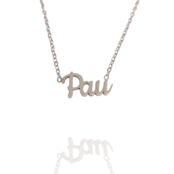 Collar con nombre de Pau en Acero Hipoalergénico 316l