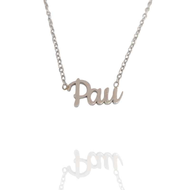 Collar con nombre de Pau en Acero Hipoalergénico 316l